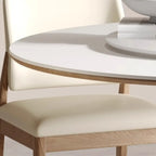 Table de salle à manger ronde moderne en pierre blanche