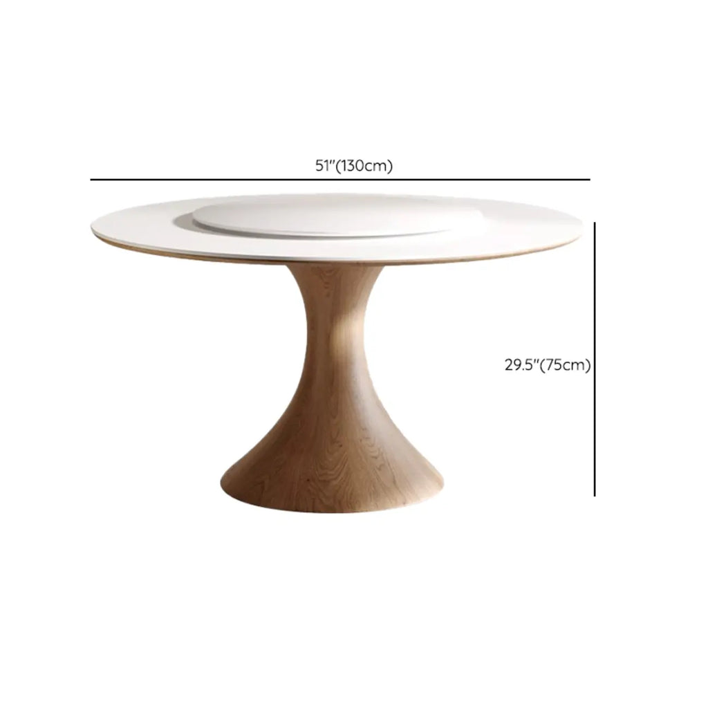 Table de salle à manger ronde moderne en pierre blanche