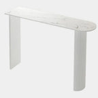 Table de bar moderne à double piétement, plateau en pierre, forme libre