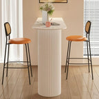 Table de bar moderne à double piétement, plateau en pierre, forme libre