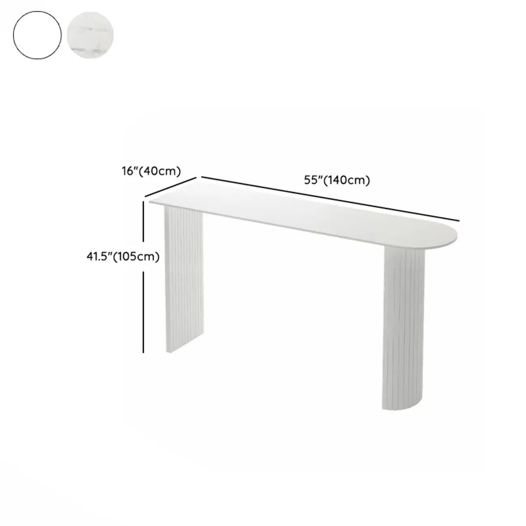 Table de bar moderne à double piétement, plateau en pierre, forme libre