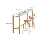 Table de bar glamour en faux marbre avec pieds dorés pour les repas
