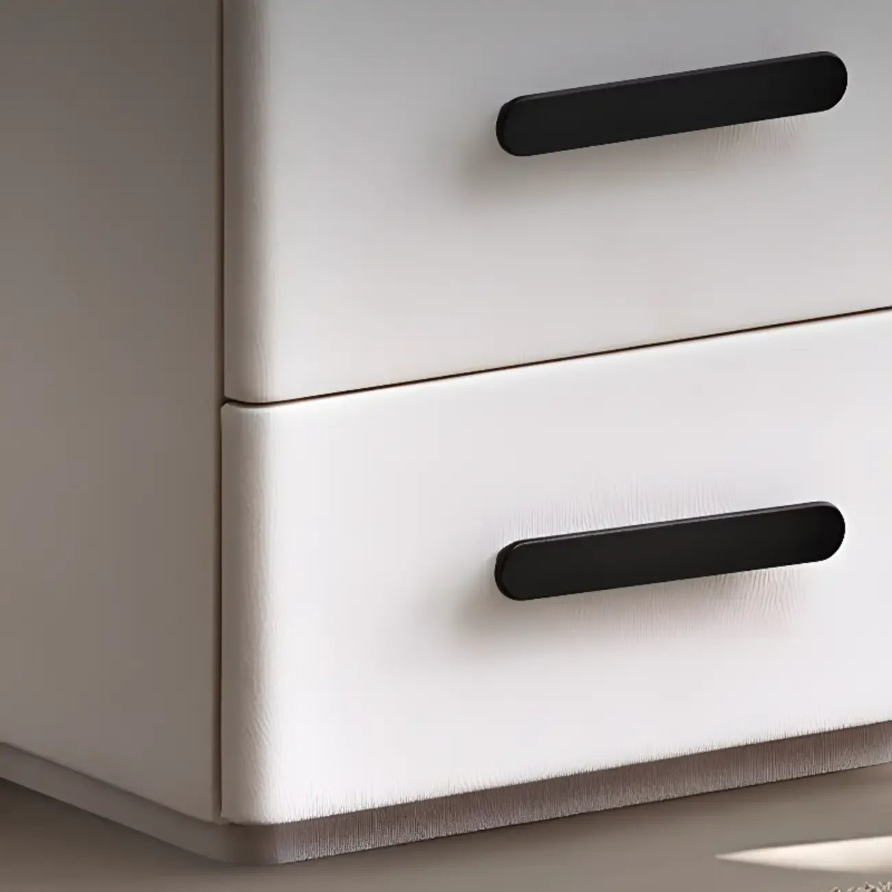 Table de chevet compacte blanche à 4 niveaux en bois avec plateau en pierre