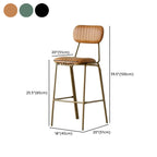 Tabourets de bar avec dossier, structure en cuir doré, style moderne du milieu du siècle