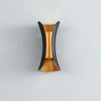 Applique murale d'extérieur moderne en métal à 2 lumières incurvées vers le haut et vers le bas