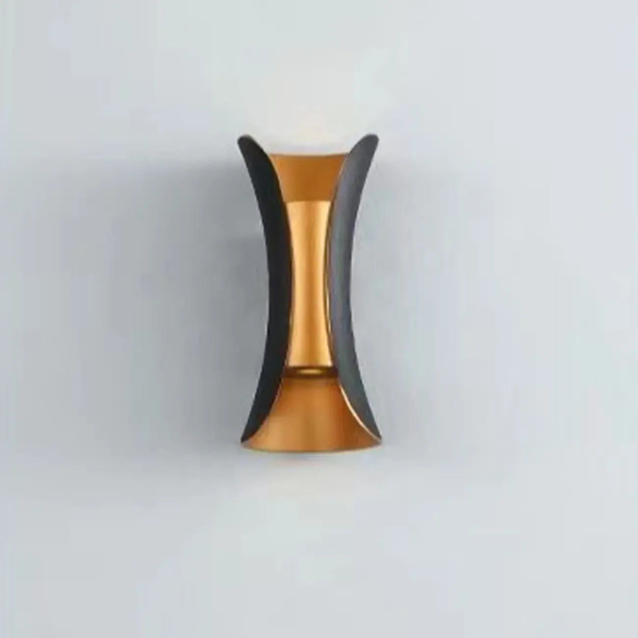 Applique murale d'extérieur moderne en métal à 2 lumières incurvées vers le haut et vers le bas