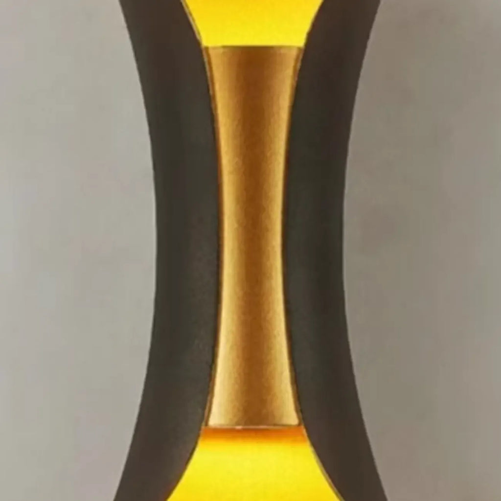 Applique murale d'extérieur moderne en métal à 2 lumières incurvées vers le haut et vers le bas