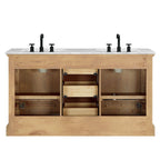Meuble-lavabo Hervas avec plateau en marbre naturel, sans miroir.