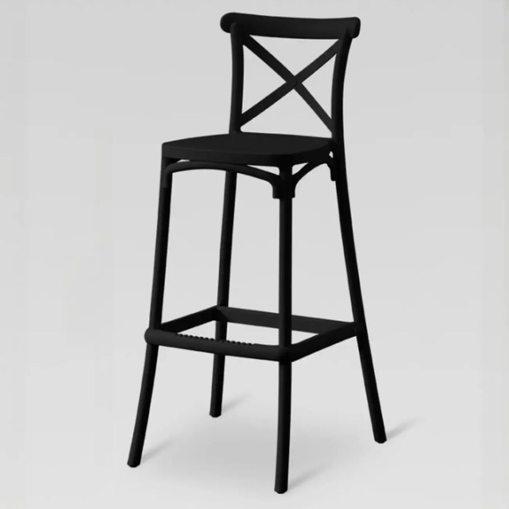Tabourets de bar carrés modernes en acrylique avec dossier