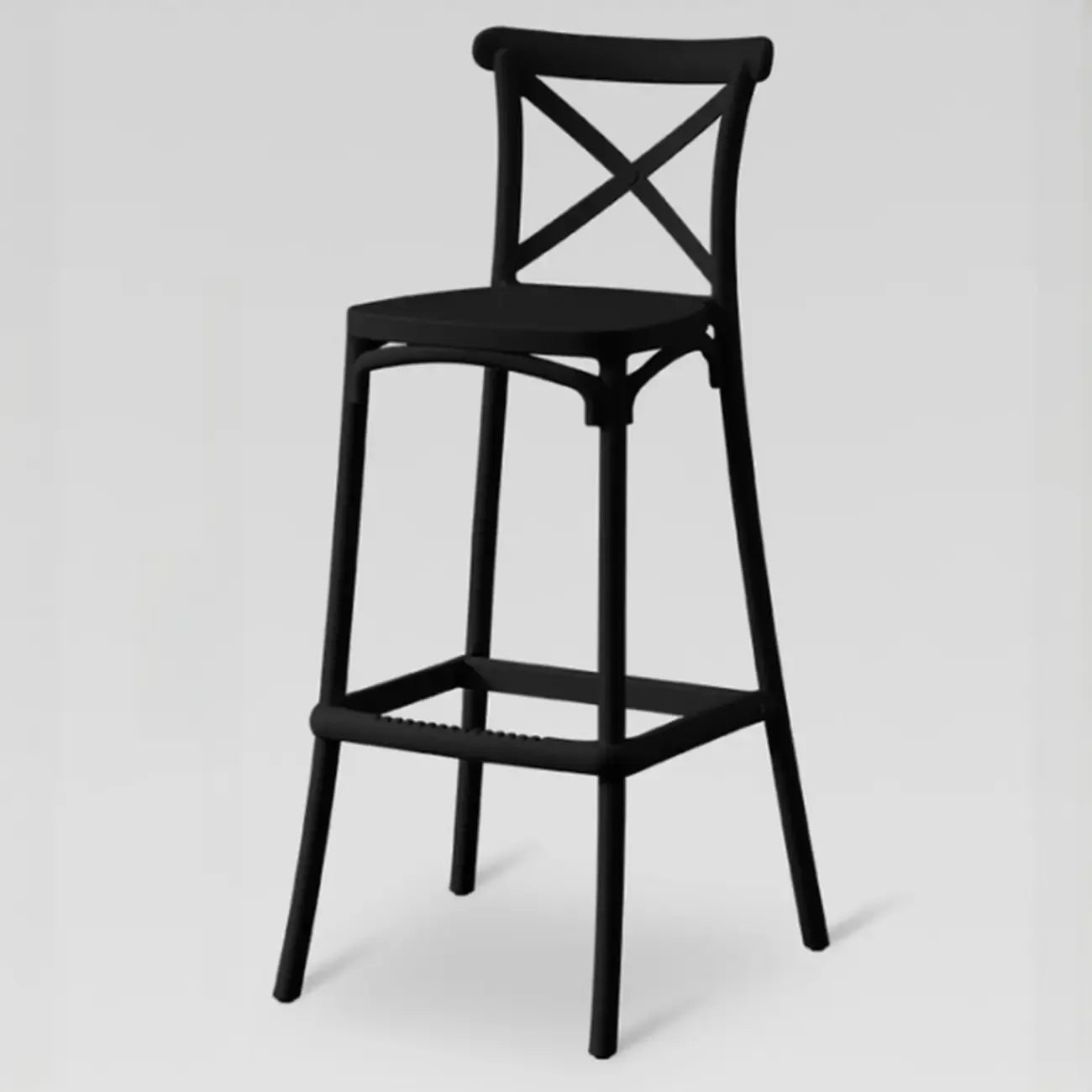 Tabourets de bar carrés modernes en acrylique avec dossier