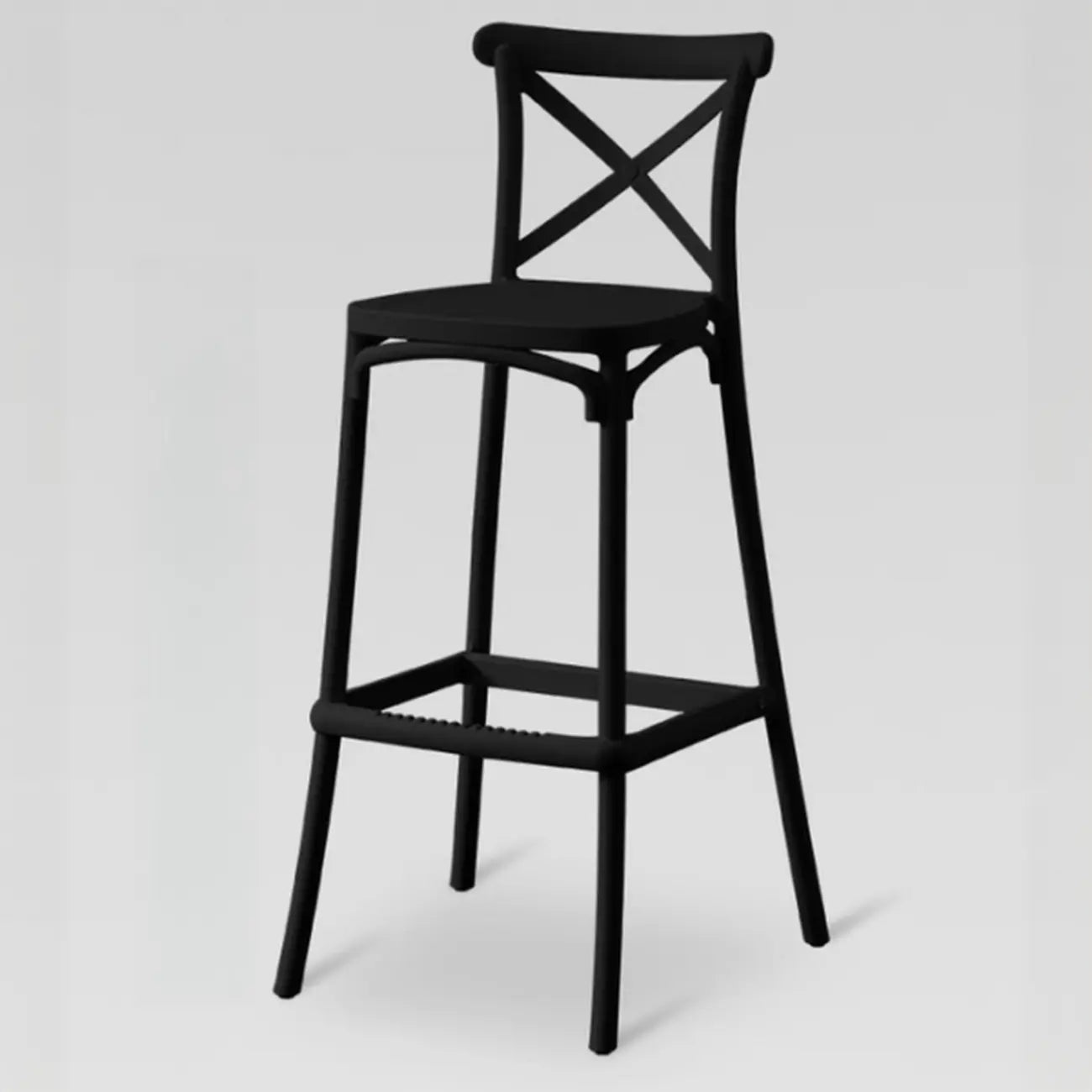 Tabourets de bar carrés modernes en acrylique avec dossier