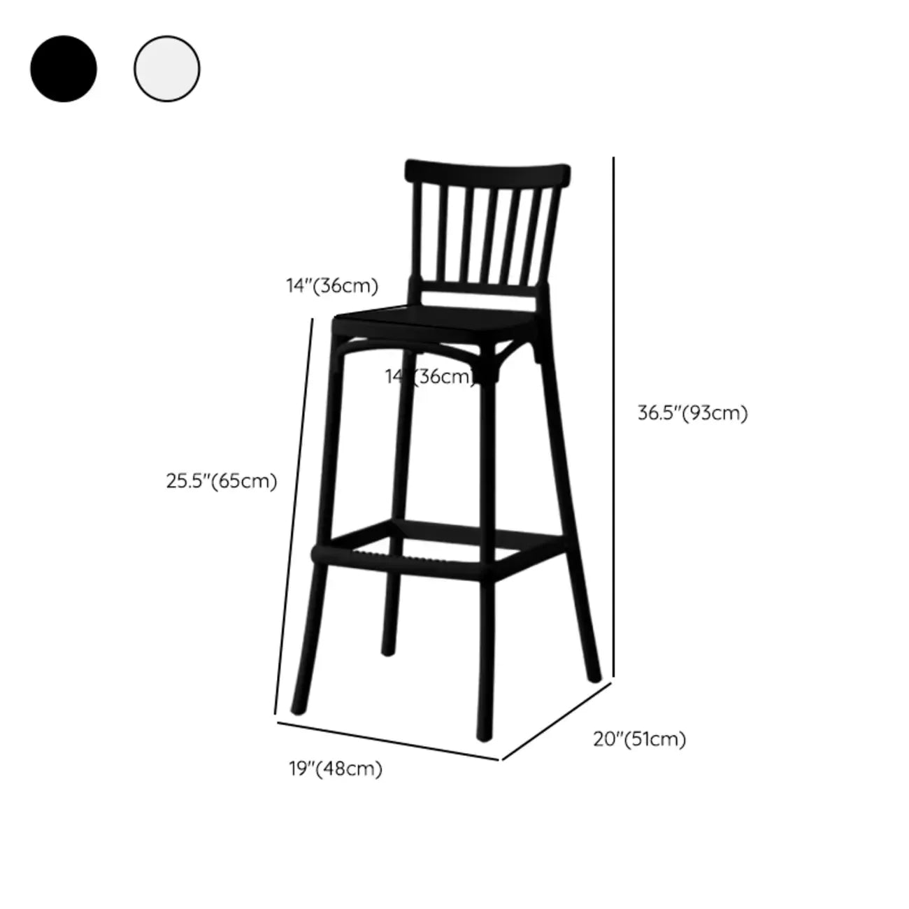 Tabourets de bar carrés modernes en acrylique avec dossier