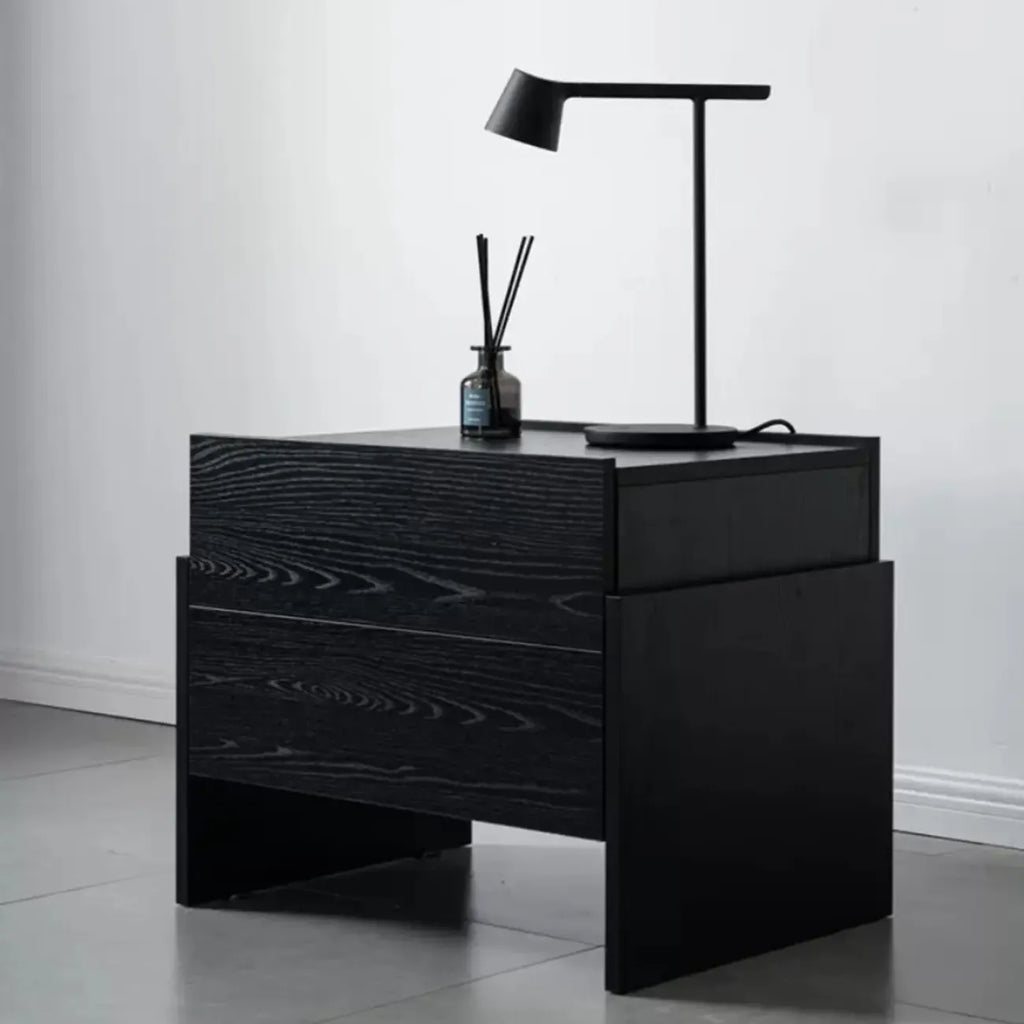 Comodino moderno con cassetti in legno per camera da letto