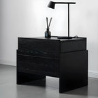 Comodino moderno con cassetti in legno per camera da letto