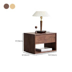 Table de chevet moderne du milieu du siècle en bois massif avec tiroir
