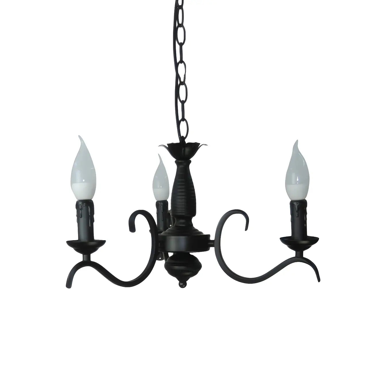 Lustre candélabre industriel en métal noir