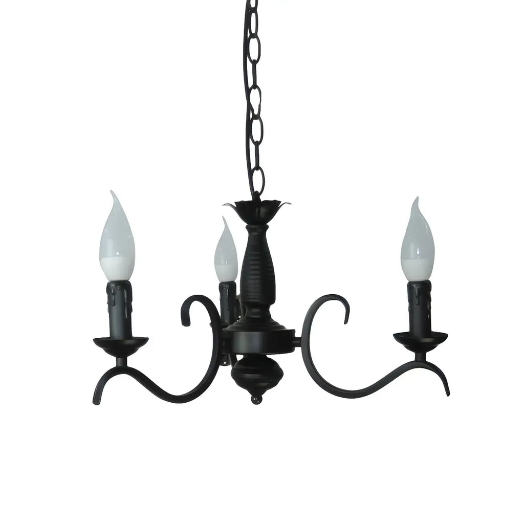 Lustre candélabre industriel en métal noir
