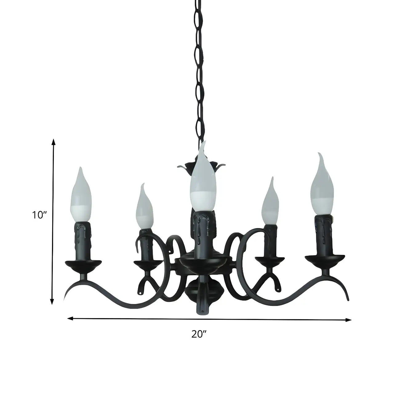 Lustre candélabre industriel en métal noir