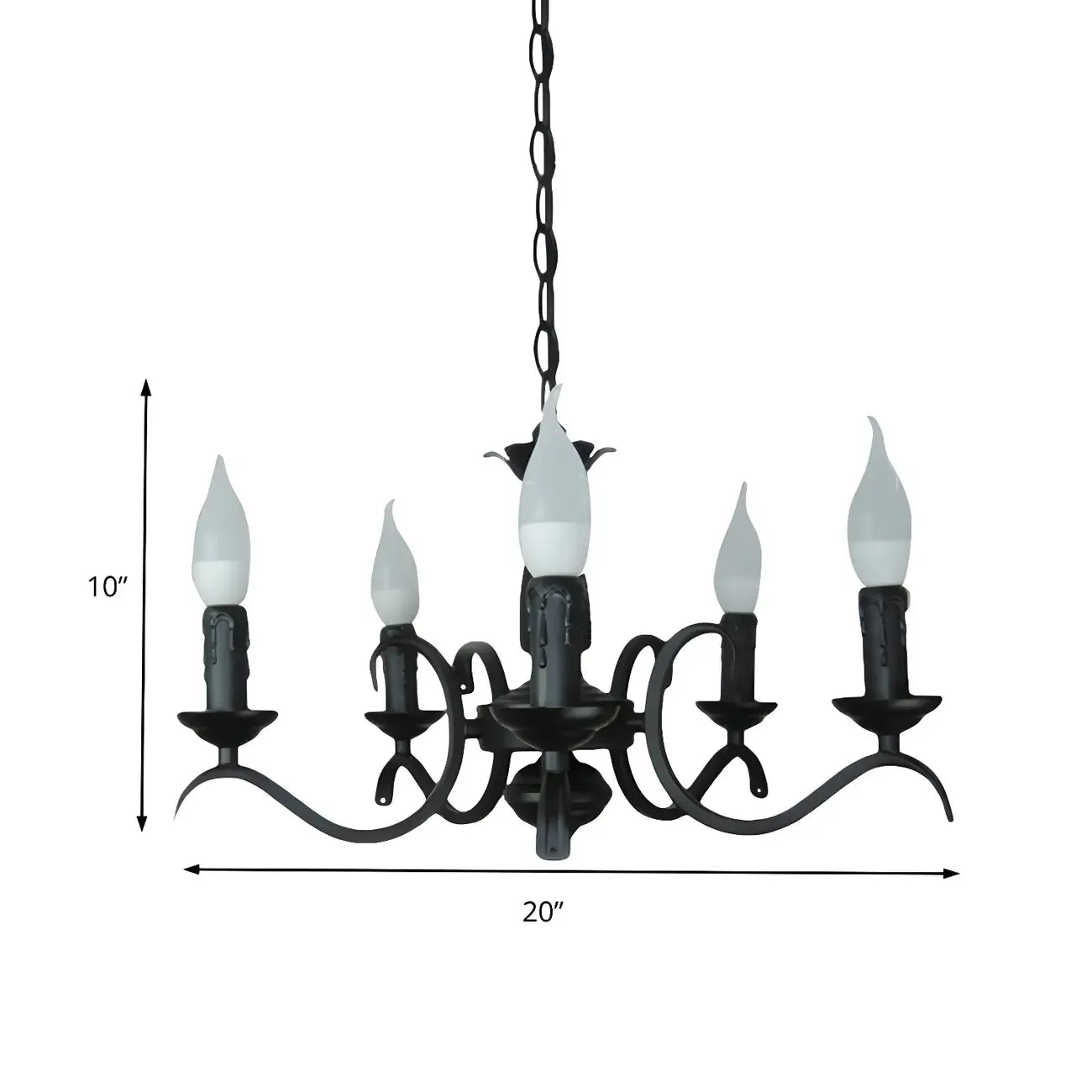 Lustre candélabre industriel en métal noir