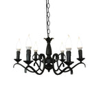 Lustre candélabre industriel en métal noir