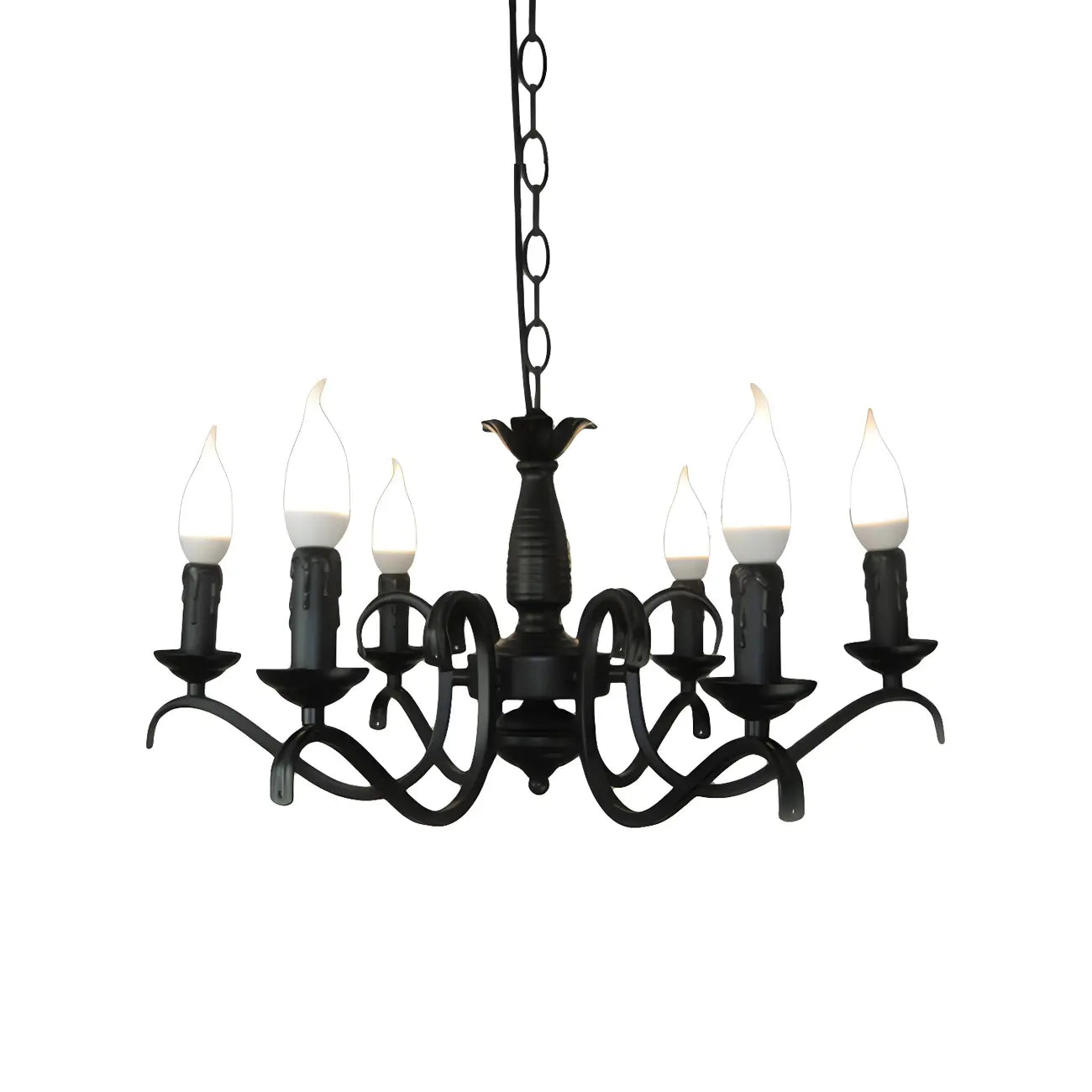 Lustre candélabre industriel en métal noir