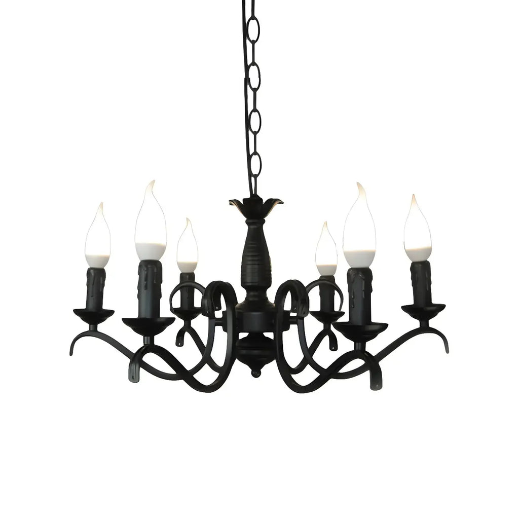 Lustre candélabre industriel en métal noir
