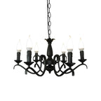 Lustre candélabre industriel en métal noir