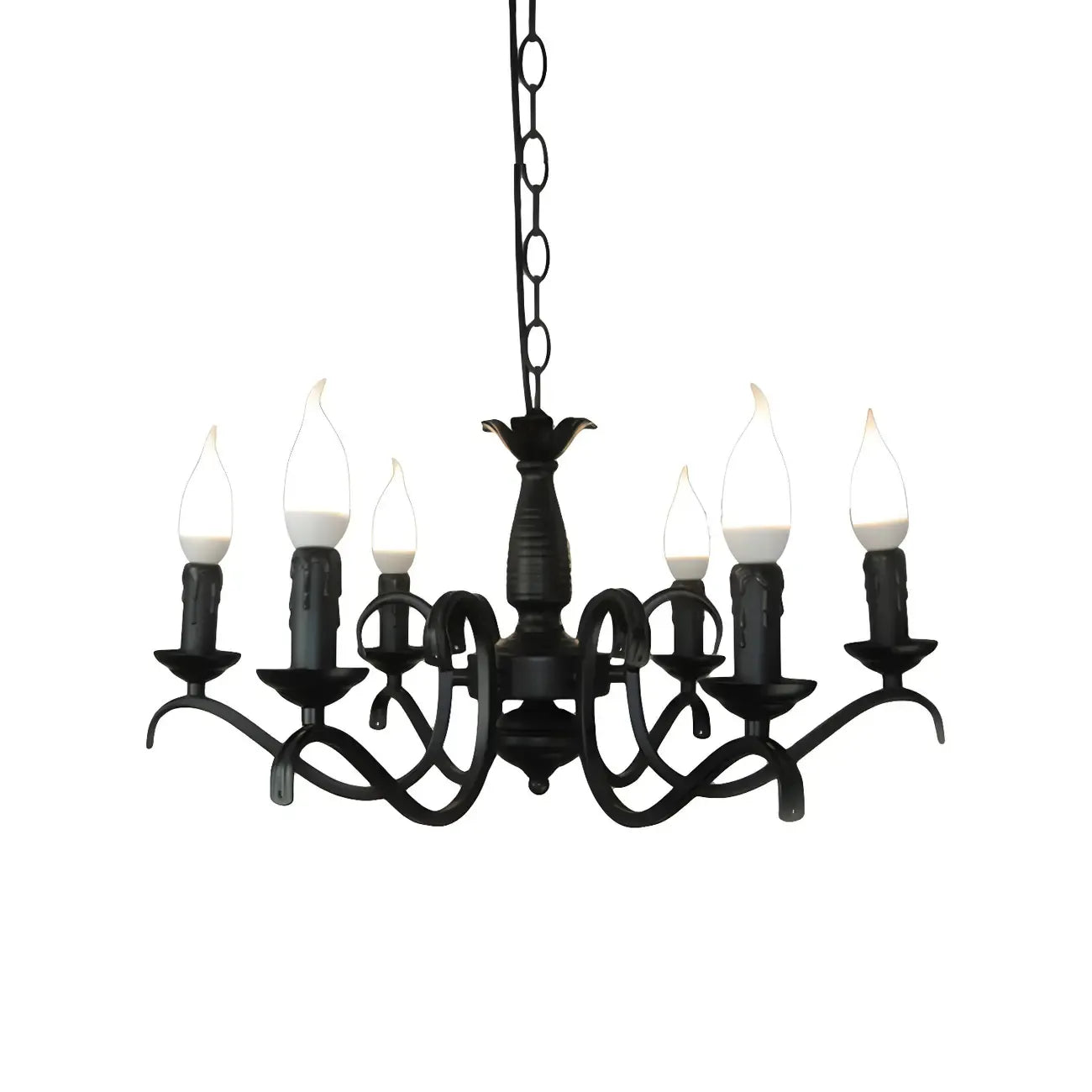 Lustre candélabre industriel en métal noir