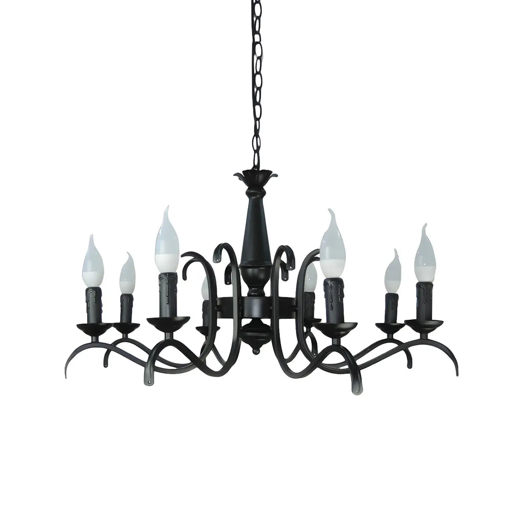 Lustre candélabre industriel en métal noir