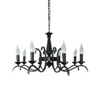 Lustre candélabre industriel en métal noir