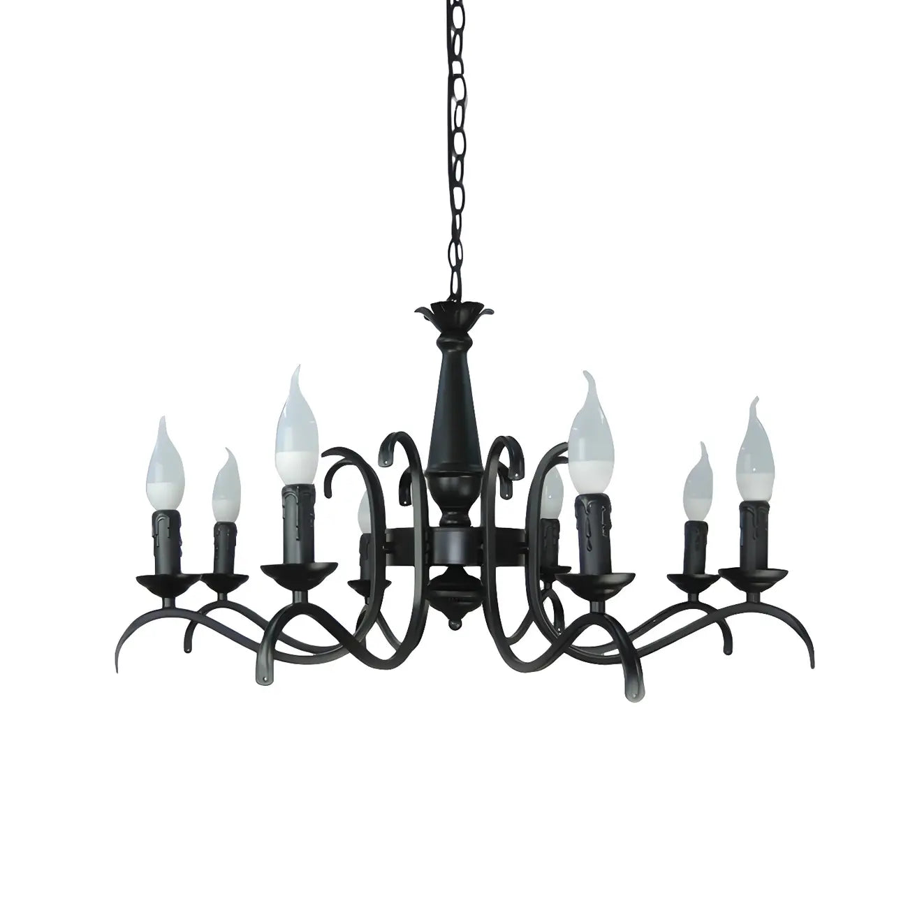 Lustre candélabre industriel en métal noir