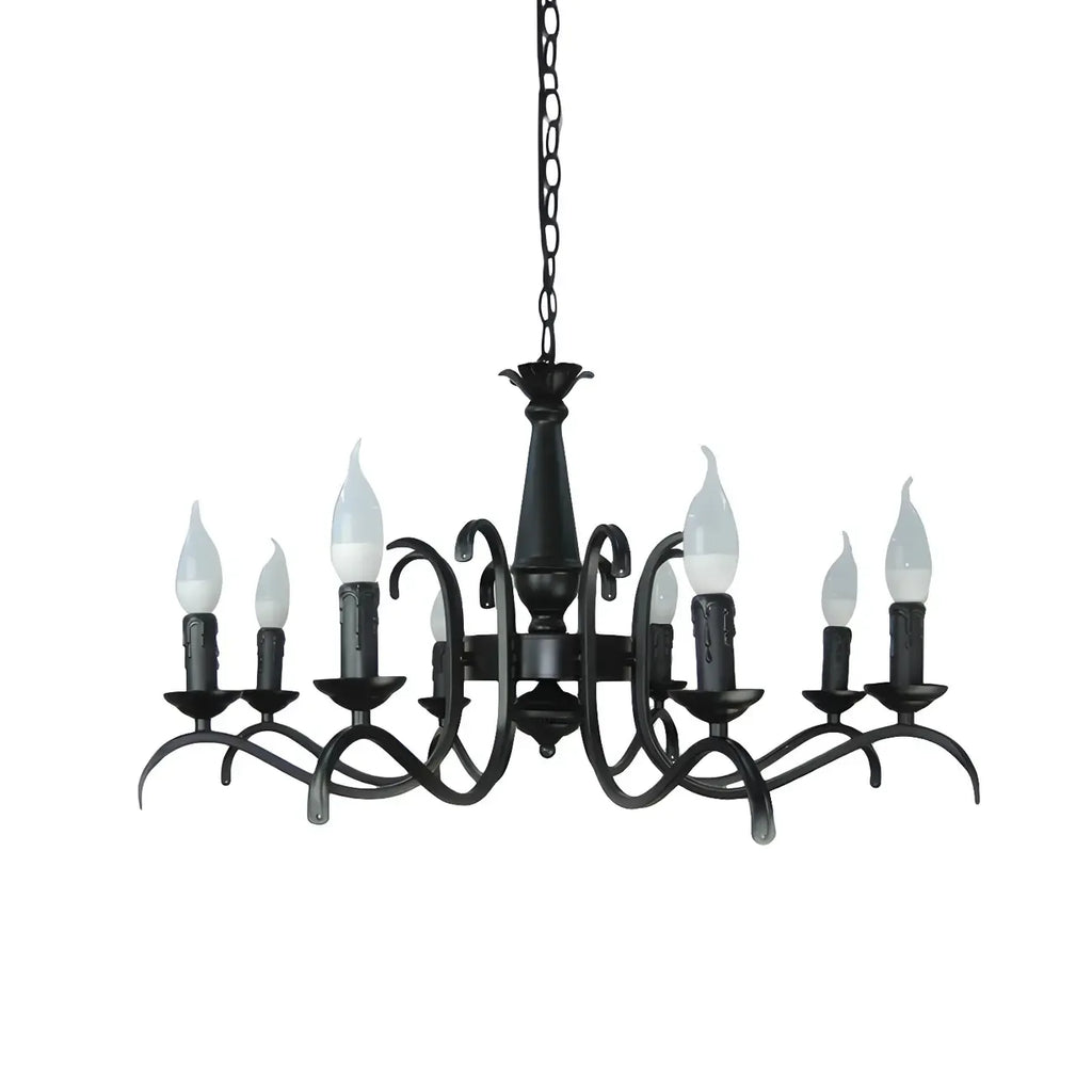 Lustre candélabre industriel en métal noir