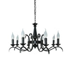 Lustre candélabre industriel en métal noir
