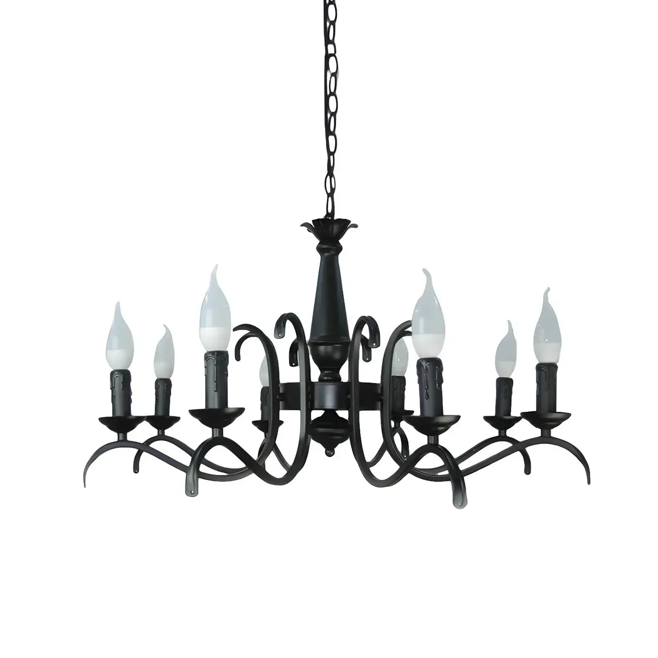 Lustre candélabre industriel en métal noir