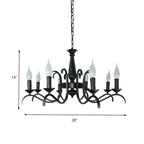 Lustre candélabre industriel en métal noir