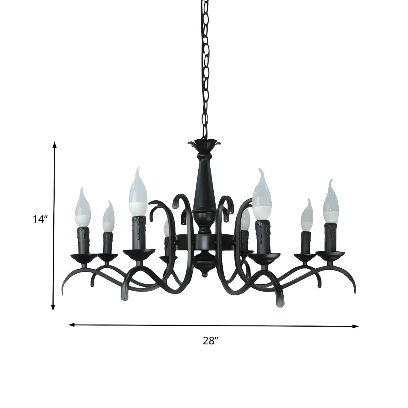 Lustre candélabre industriel en métal noir