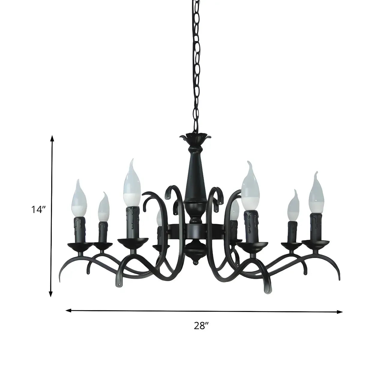 Lustre candélabre industriel en métal noir