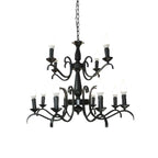 Lustre candélabre industriel en métal noir