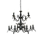 Lustre candélabre industriel en métal noir