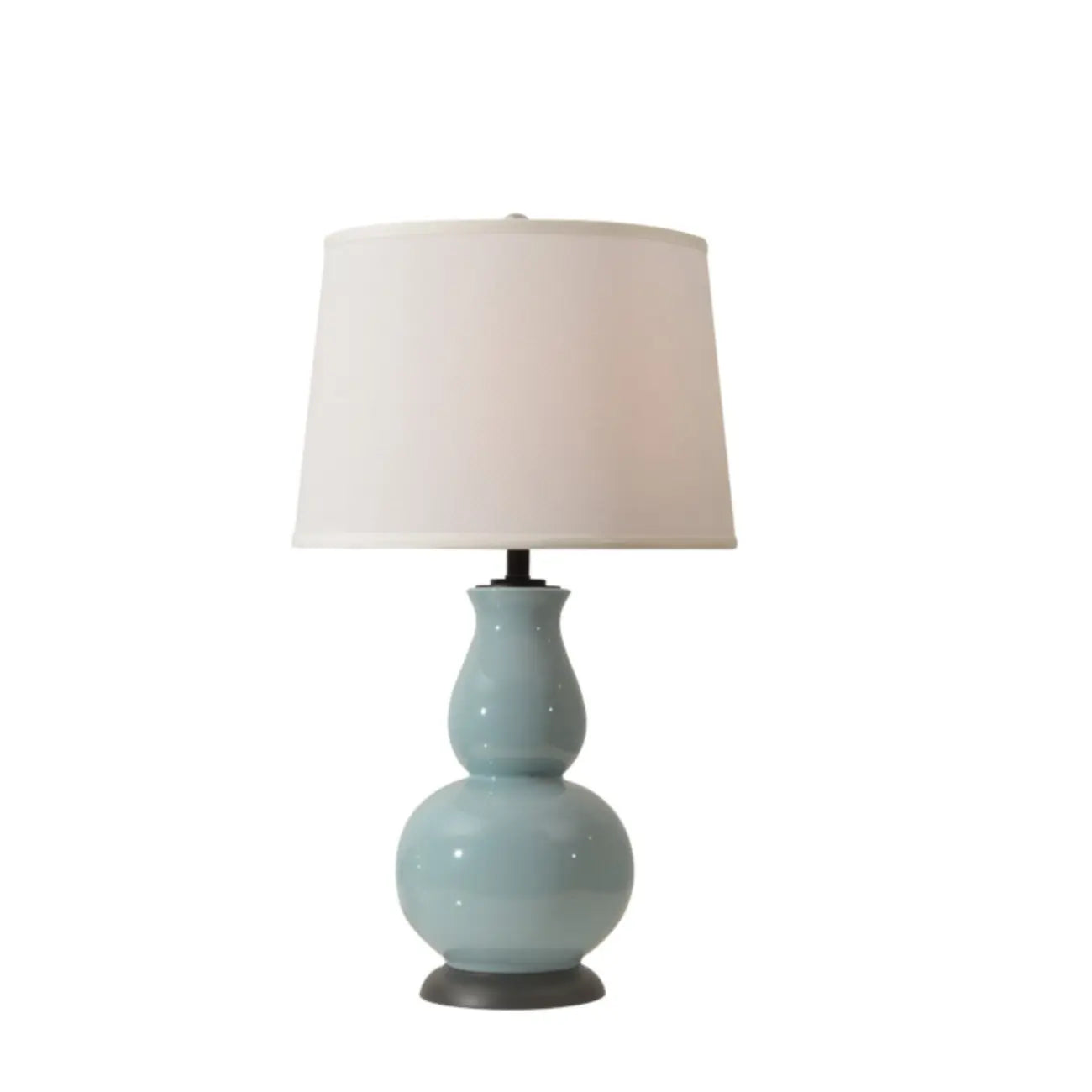 Lampe de table élégante en céramique blanche avec LED et abat-jour en tissu