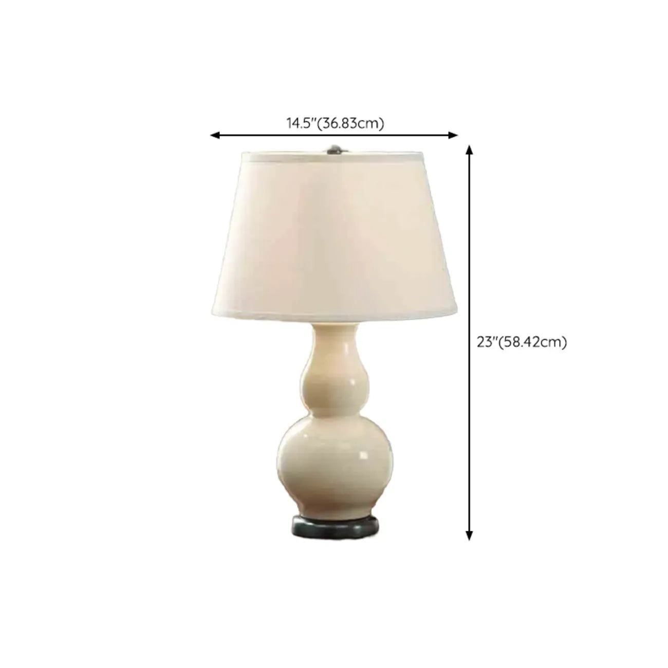Lampe de table élégante en céramique blanche avec LED et abat-jour en tissu