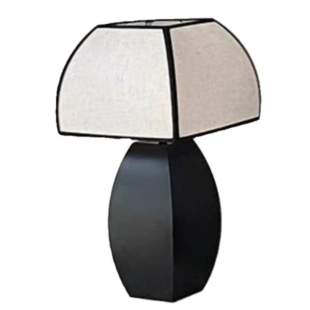 Lampe de table moderne en métal noir avec LED et abat-jour en forme de dôme