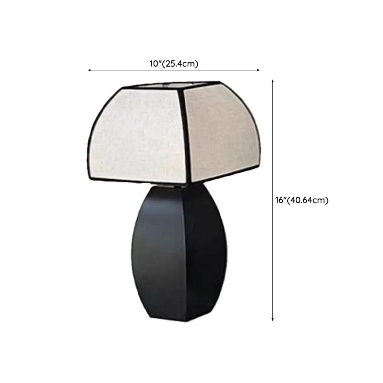 Lampe de table moderne en métal noir avec LED et abat-jour en forme de dôme