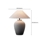 Lampe de bureau moderne géométrique en céramique avec LED et abat-jour en tissu
