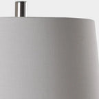 Lampe de table traditionnelle en céramique bleue avec abat-jour en tissu