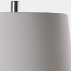 Lampe de table traditionnelle en céramique bleue avec abat-jour en tissu