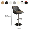 Tabouret de bar pivotant capitonné à losanges, réglable, en cuir PU noir et rouge