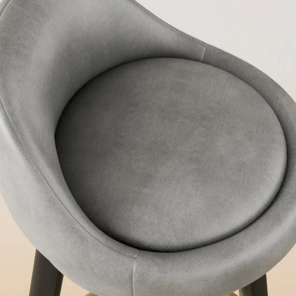 Tabourets de bar minimalistes ronds à trépied en similicuir