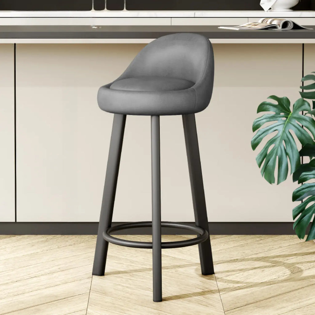 Tabourets de bar minimalistes ronds à trépied en similicuir