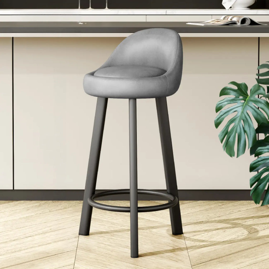 Tabourets de bar minimalistes ronds à trépied en similicuir